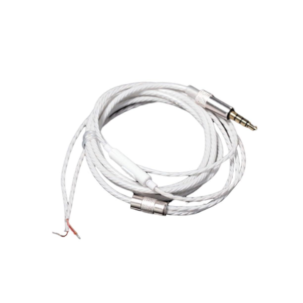 DirectNine Basics 2pcs Wired Earbuds Microphone Cable Line DIY Earphone Repair White Core Headphone Wire Accessories