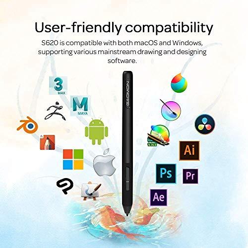 GAOMON GAOMON S620 Pen Tablet & AP32 Pen- Graphics Drawing Tablet for Digital Drawing/ 2D 3D Animation/Annotating Signing/Online Tutoring