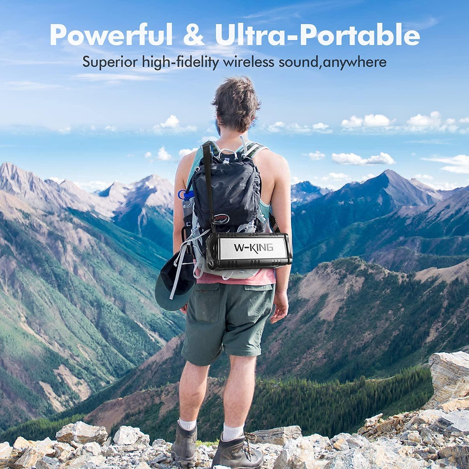 W-KING W-KING Bluetooth Speaker, 50W Powerful Bluetooth Speaker Loud IPX6 Waterproof, Large Outdoor Portable Speaker Wireless for Deep Bass/Bluetooth 5.0/Power Bank/40H Playtime/TF-Card/AUX/NFC/EQ