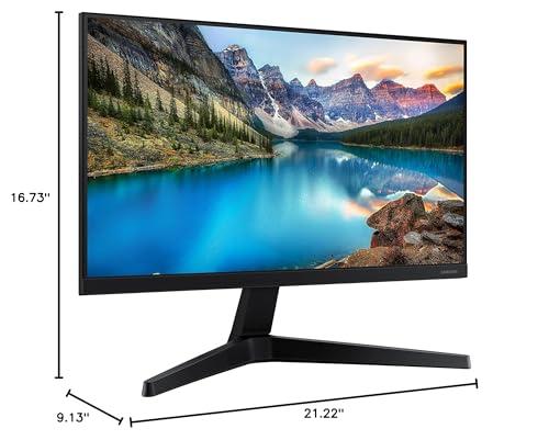 SAMSUNG SAMSUNG T37F Series 24-Inch FHD 1080p Computer Monitor, 75Hz, IPS Panel, HDMI, Display Port, VESA Compatible, 3 Yr WRNTY (LF24T374FWNXGO),Blue/Black
