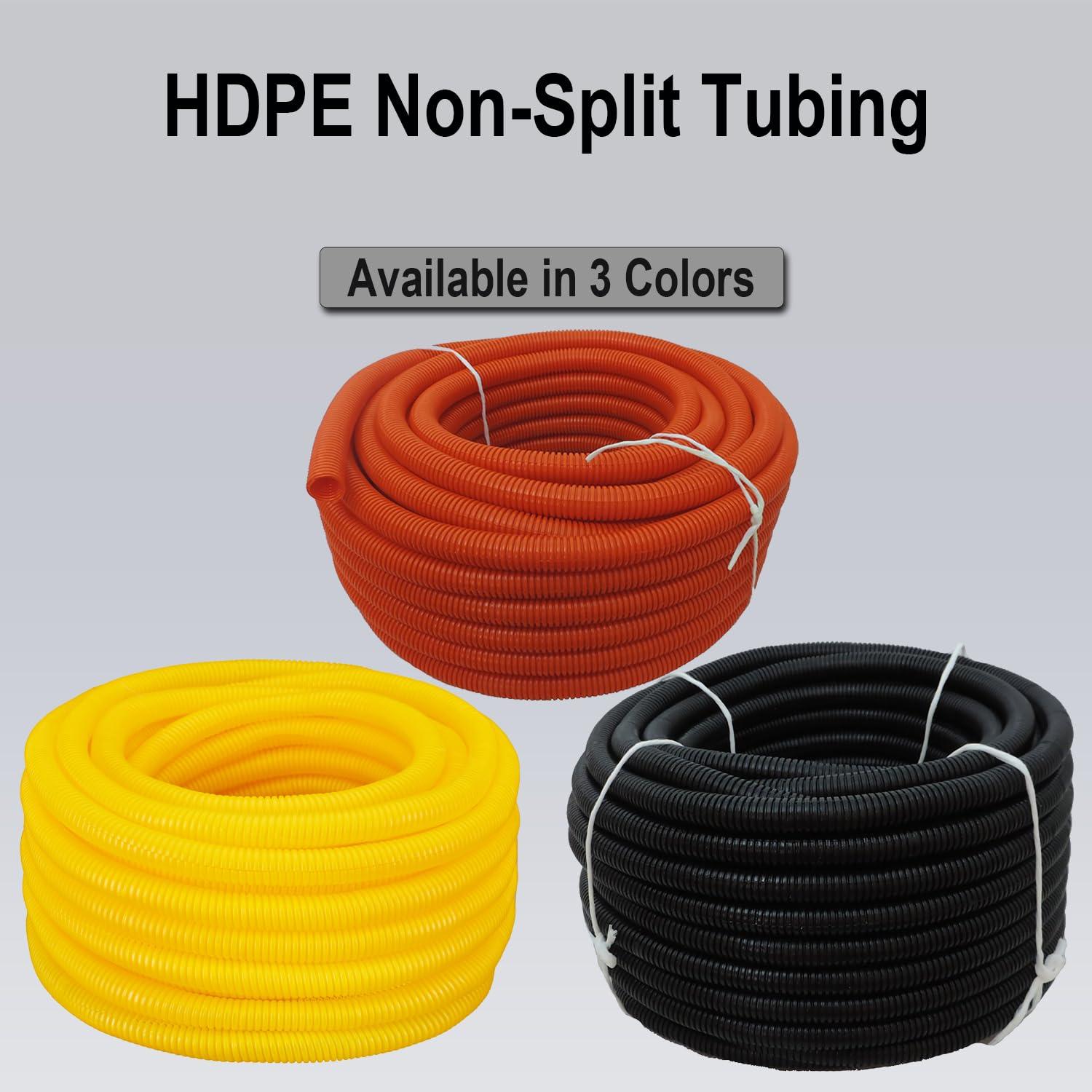 TEKTUBE Flexible Polyethylene HDPE Non-Split Corrugated Wire Loom Tubing (Red, 1" Dia. x 100 ft)