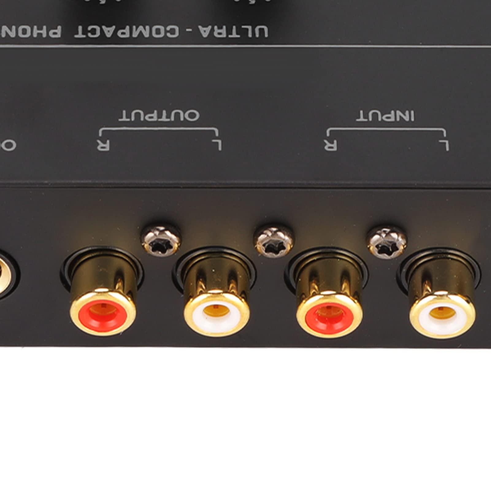 Focket PP500 Phono Turntable Preamp, Mini Electronic Audio Stereo Phonograph Preamplifier with Input Output, 12V DC Adapter, Mini Record Player Preamp Home Theater (US Plug)