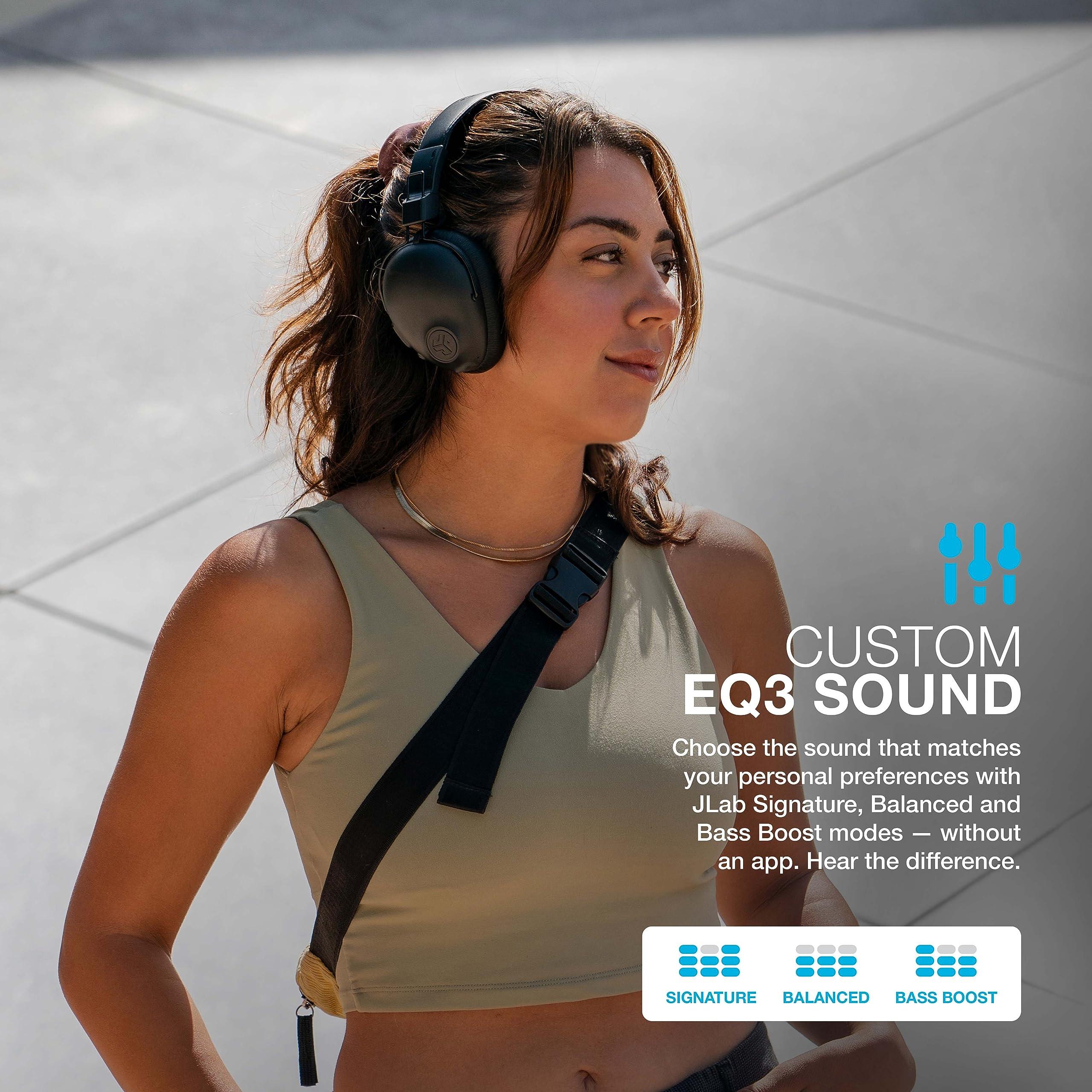 JLab JLab Studio Pro ANC Bluetooth Wireless Over-Ear Headphones, 45+ Hour Bluetooth 5 Playtime, Smart Active Noise Cancellation, EQ3 Sound, Ultra-Plush Faux Leather and Cloud Foam Cushions, Black