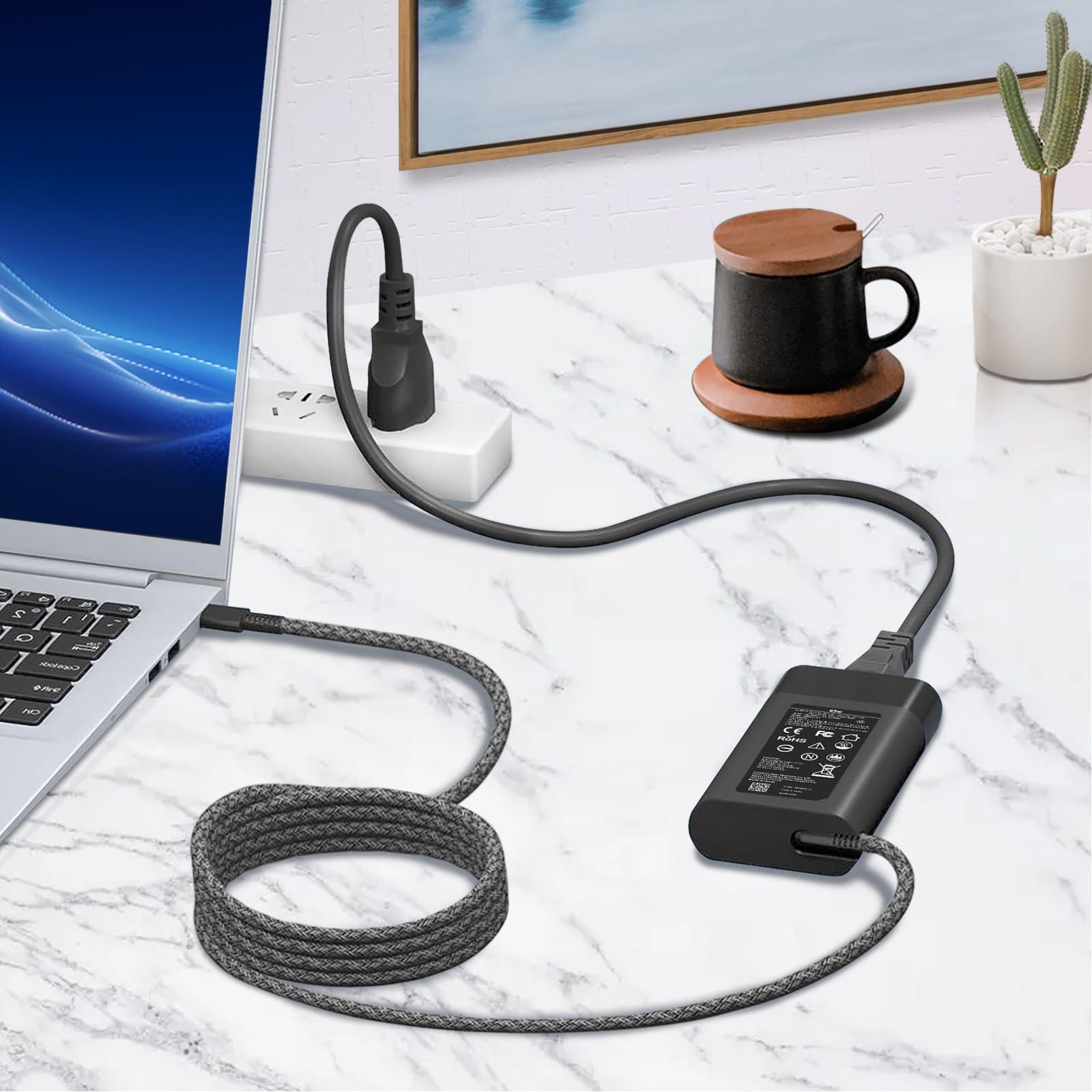 SiKER New Slim HP 65W USB C Laptop Charger Replacement for HP Spectre x360,Chromebook,Elitebook x360,Envy,Elite x2 Travel Type C Power Cord Supply