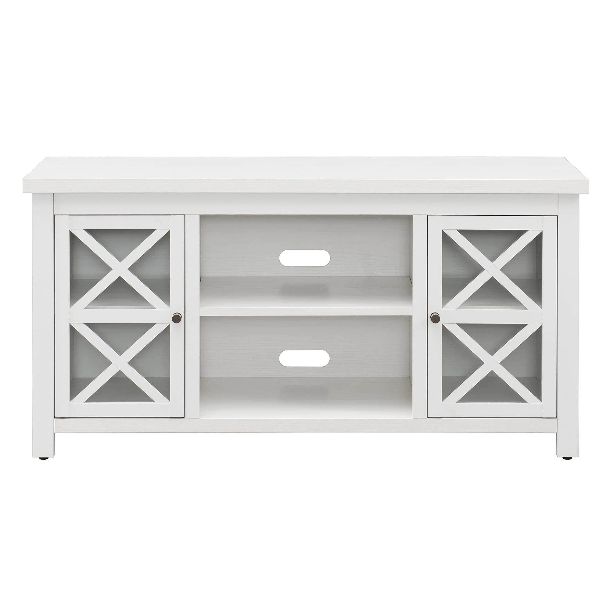 Henn&Hart Henn&Hart Rectangular TV Stand for TV's up to 55" in White, TV Stands for the Living Room