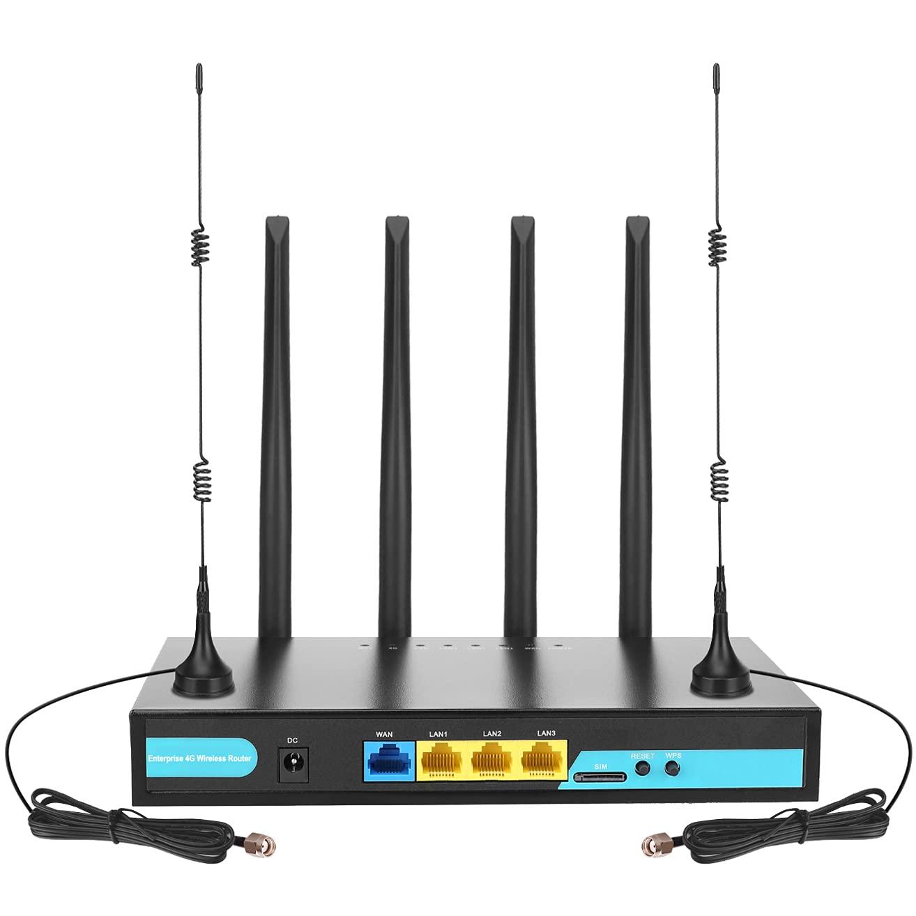 KuWFi KuWFi 4G LTE Router with SIM Card Slot, Unlocked 4G WiFi Router with External Antennas, Industrial Wireless CPE Internet Routers for Home/Office, Work with AT&T and T-Mobile