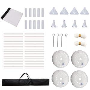 HOIN Projector Screen and Stand 150 inch 16:9 HD 4K Large Outdoor Projector Screen Portable Projection Movie Screen with Carry Bag for Home Theater Backyard Cinema Travel Foldable Anti Crease Windproof