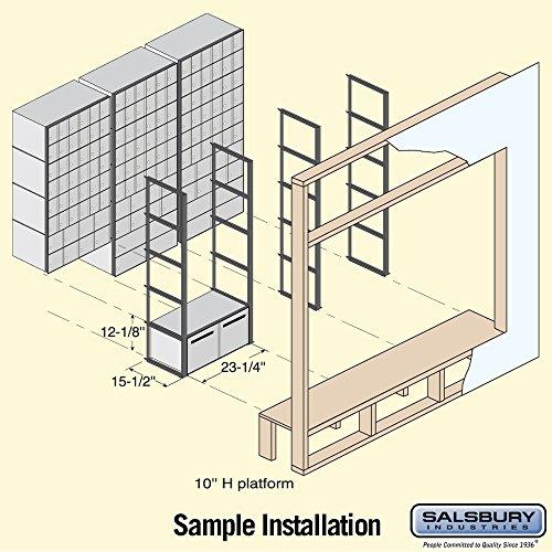 Salsbury Industries Salsbury Industries 2282 Aluminum Drop Box, 2 Compartments, Aluminum with Black Trim