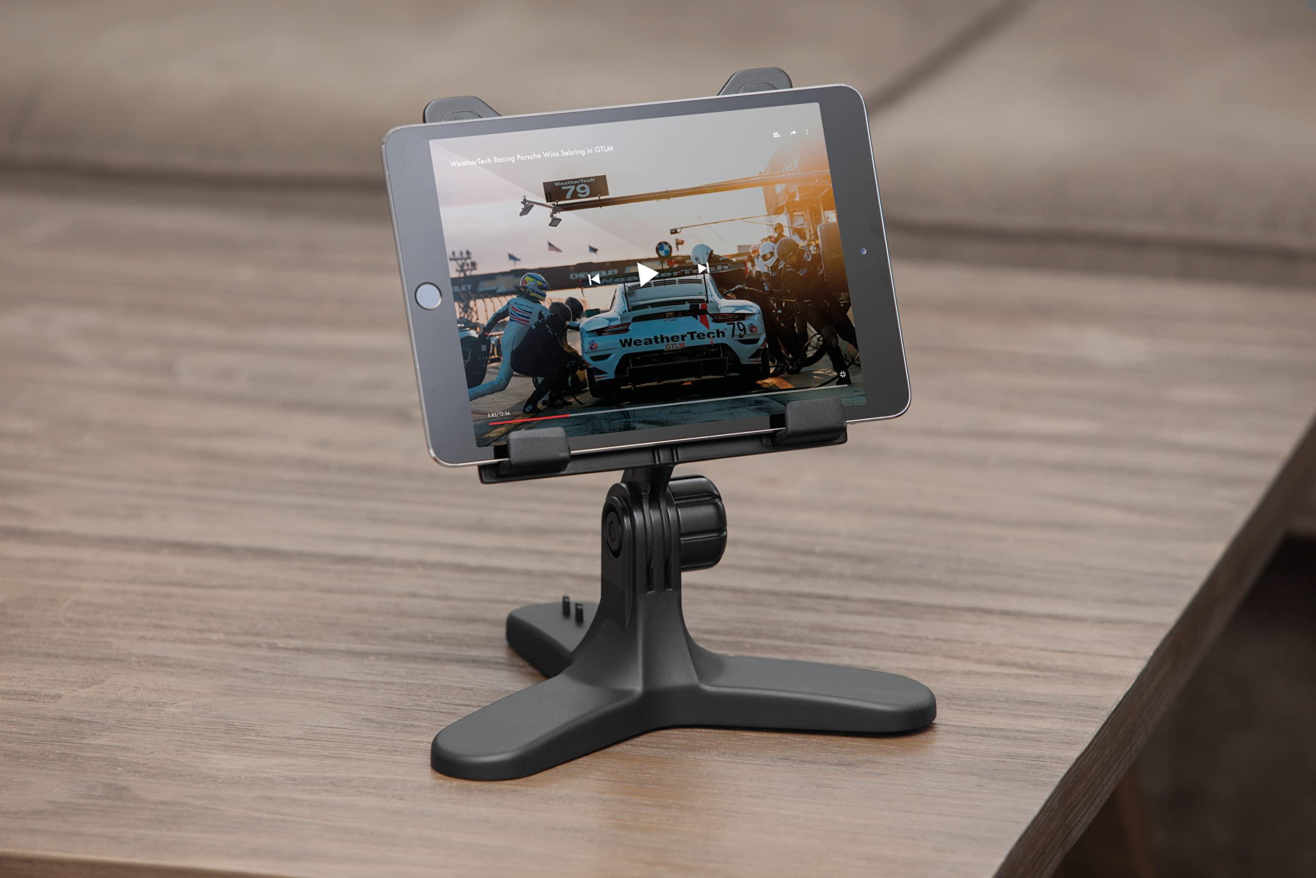 WeatherTech WeatherTech TabletHolder (Black/Red) with Red Billet Knobs - Tablet Holder for Desktop, Tabletop or Kitchen Counter Top Non Slip Multi Surface Holder