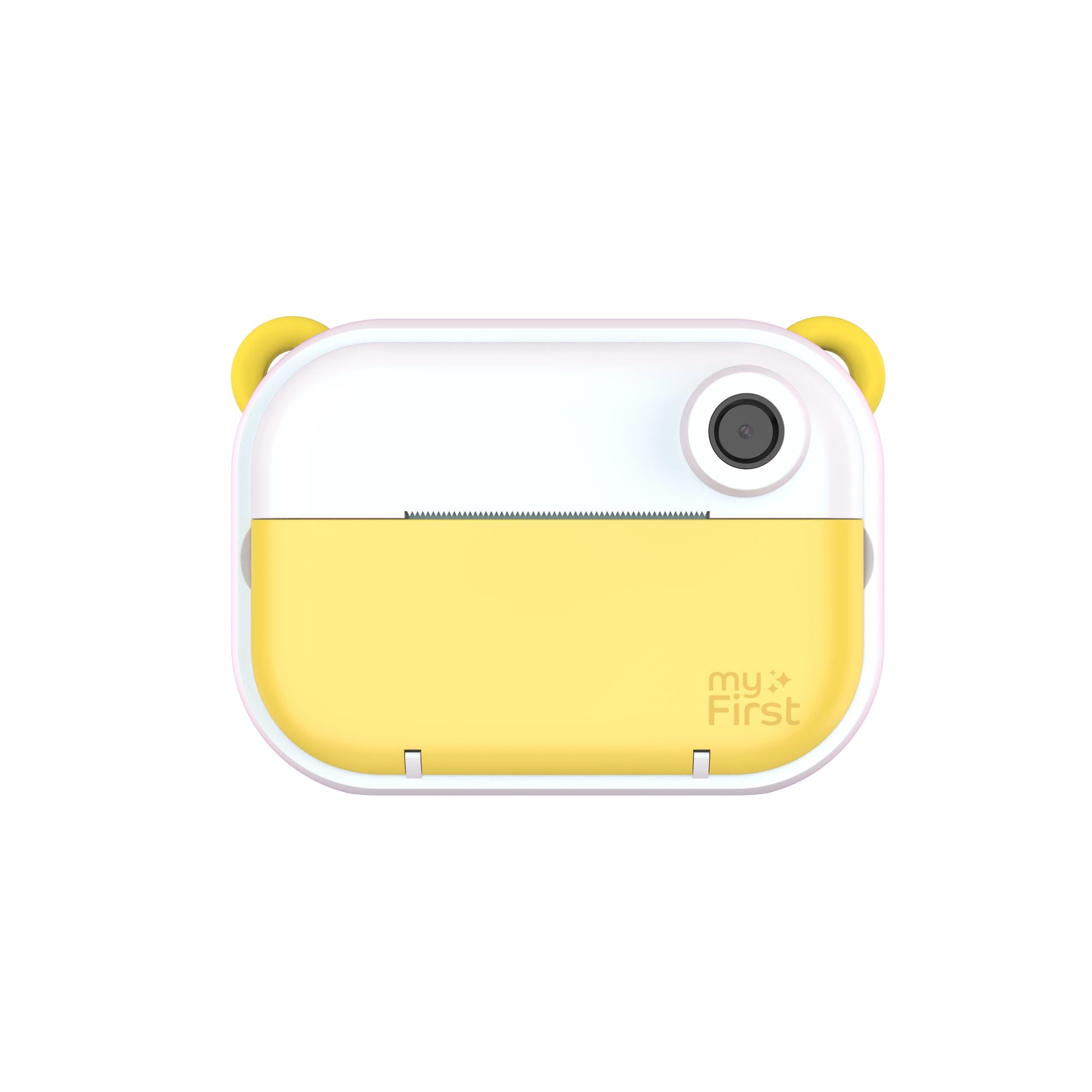Oaxis myFirst Camera Insta Wi - Kids Digital Camera Instant Print, Label Maker, Unlimited Printing, 12MP Photos 1080P Video and Selfie Lens, Memory Card, Neck Lanyard, for Kids 3-12 (Yellow)