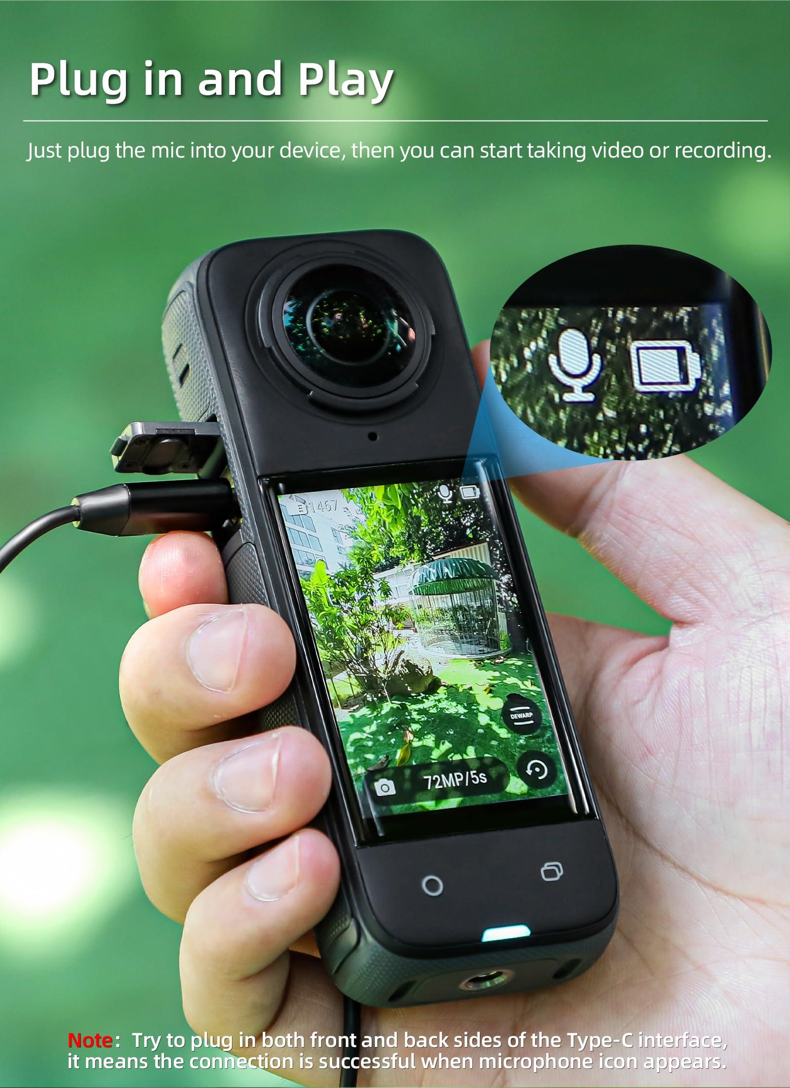 BTG BTG Lavalier Mic Microphone for Insta360 X4 Accessories Microphone Mic