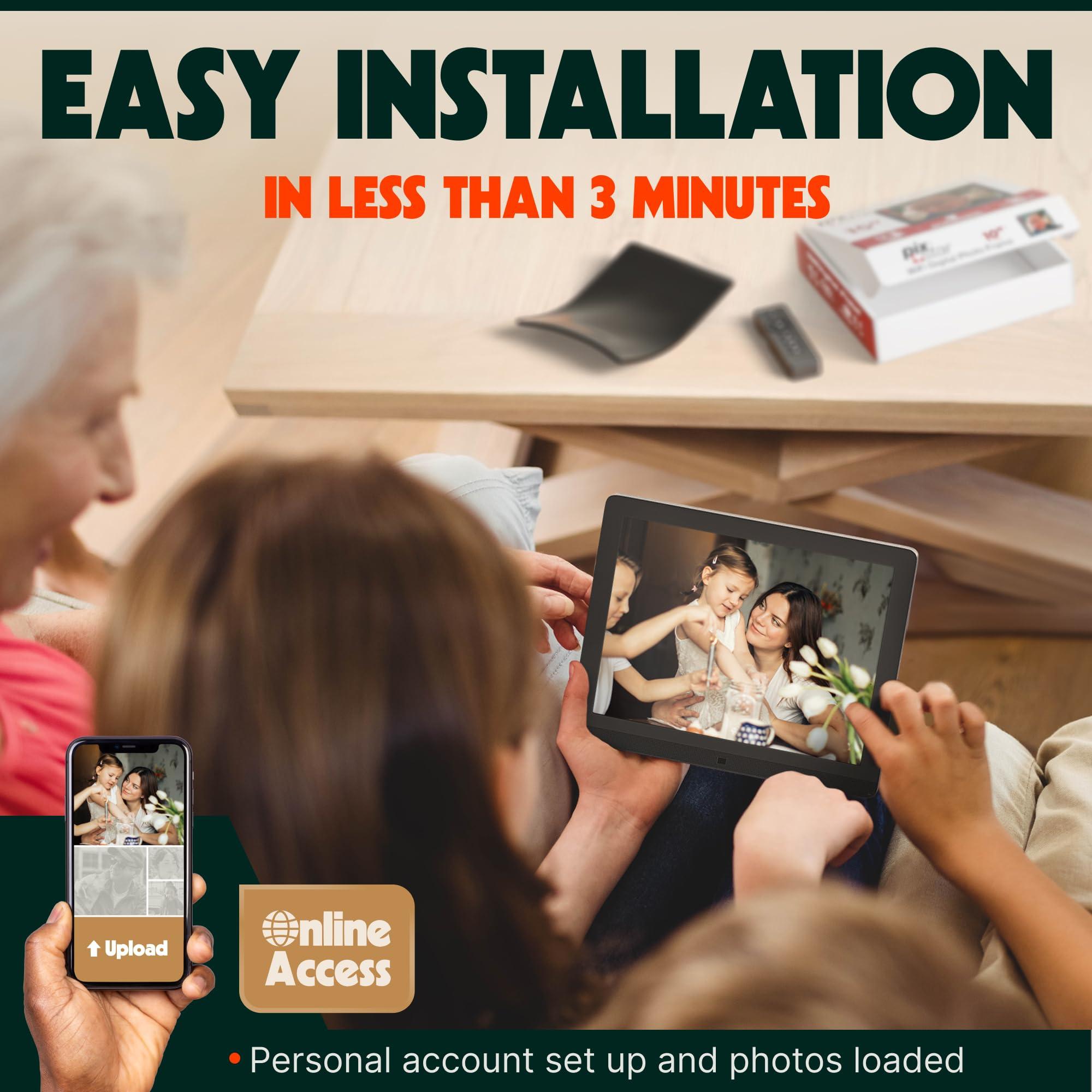 Pix Star PixStar 10 inch Digital Frame WiFi | Free Unlimited Cloud Storage | Motion Sensor | Highly giftable for Grandparents | IPS Display | Easy Setup Digital Photo Frame | Electronic Picture Frame