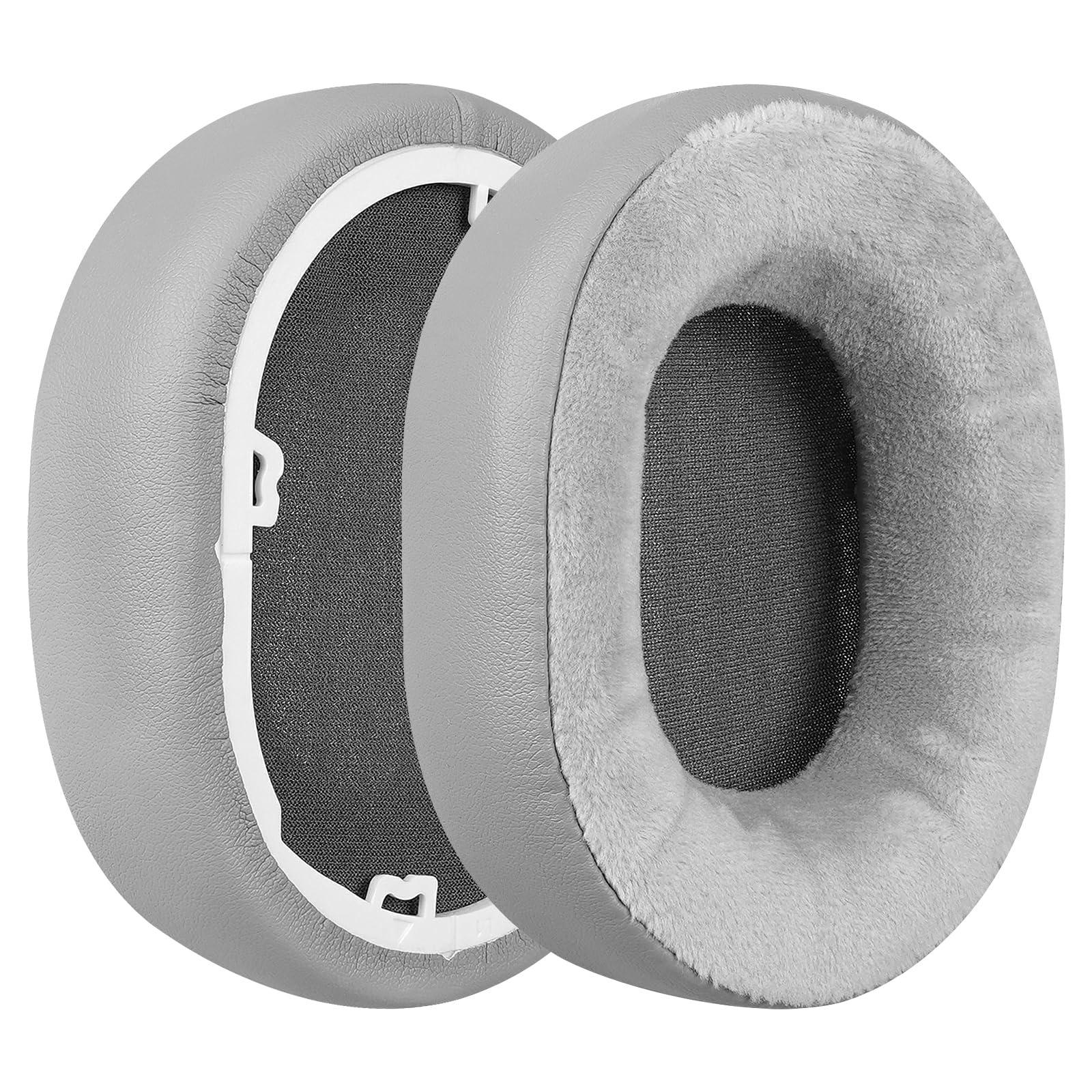 GEEKRIA Geekria Comfort Hybrid Velour Replacement Ear Pads for Corsair HS55, HS65 Headphones, Repair Parts (Grey)