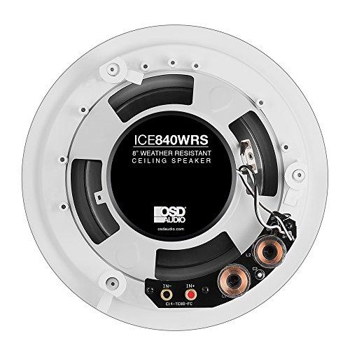 OSD Audio OSD Audio 8” Weatherproof in-Ceiling Speaker Pair - Indoor/Outdoor Stereo - ICE840WRS