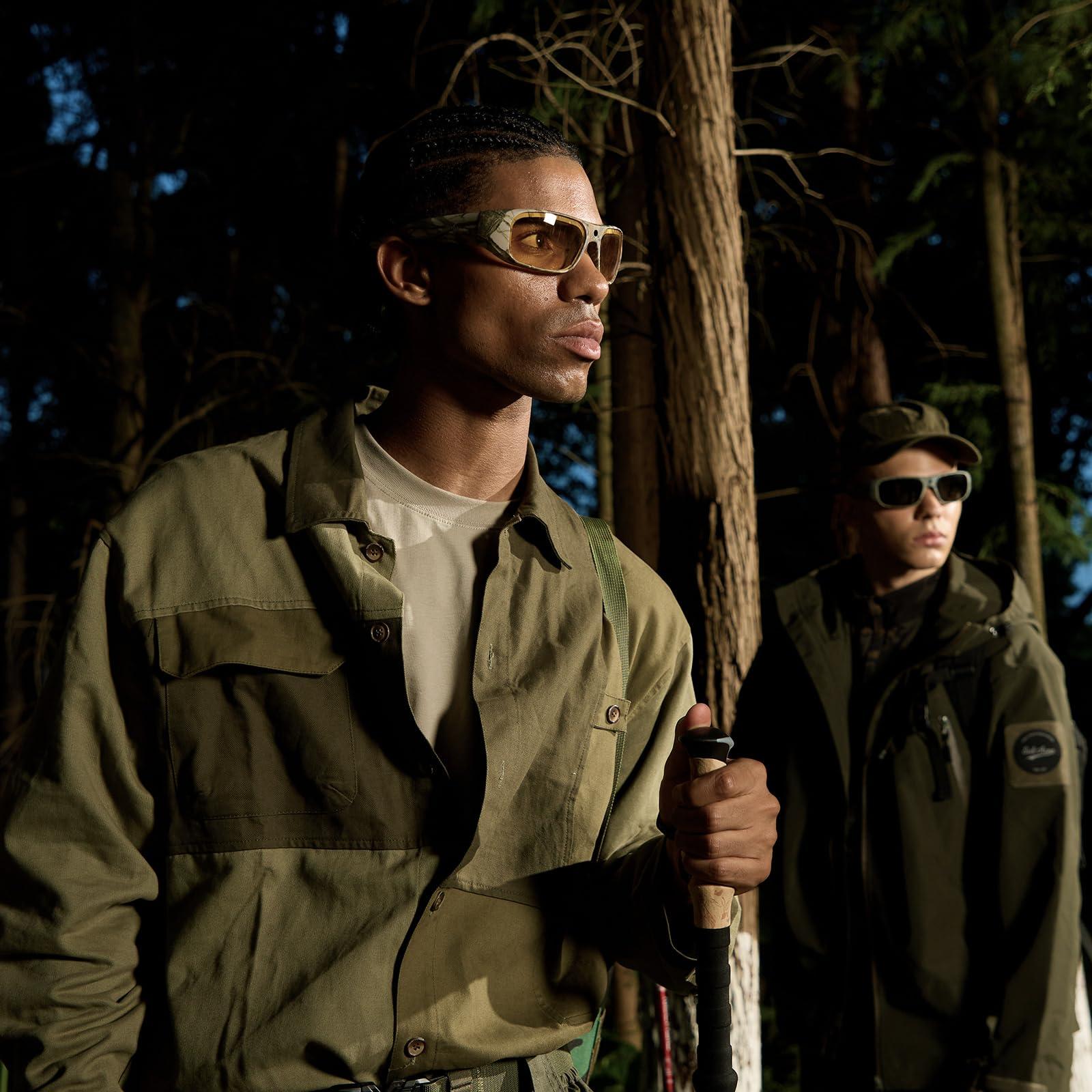 OhO sunshine OhO Camera Glasses,4K Pro 24M Resolution H.265 Smart Glasses with Built-in 64G Memory,UV400 Sunglasses in Camouflage for Hunting