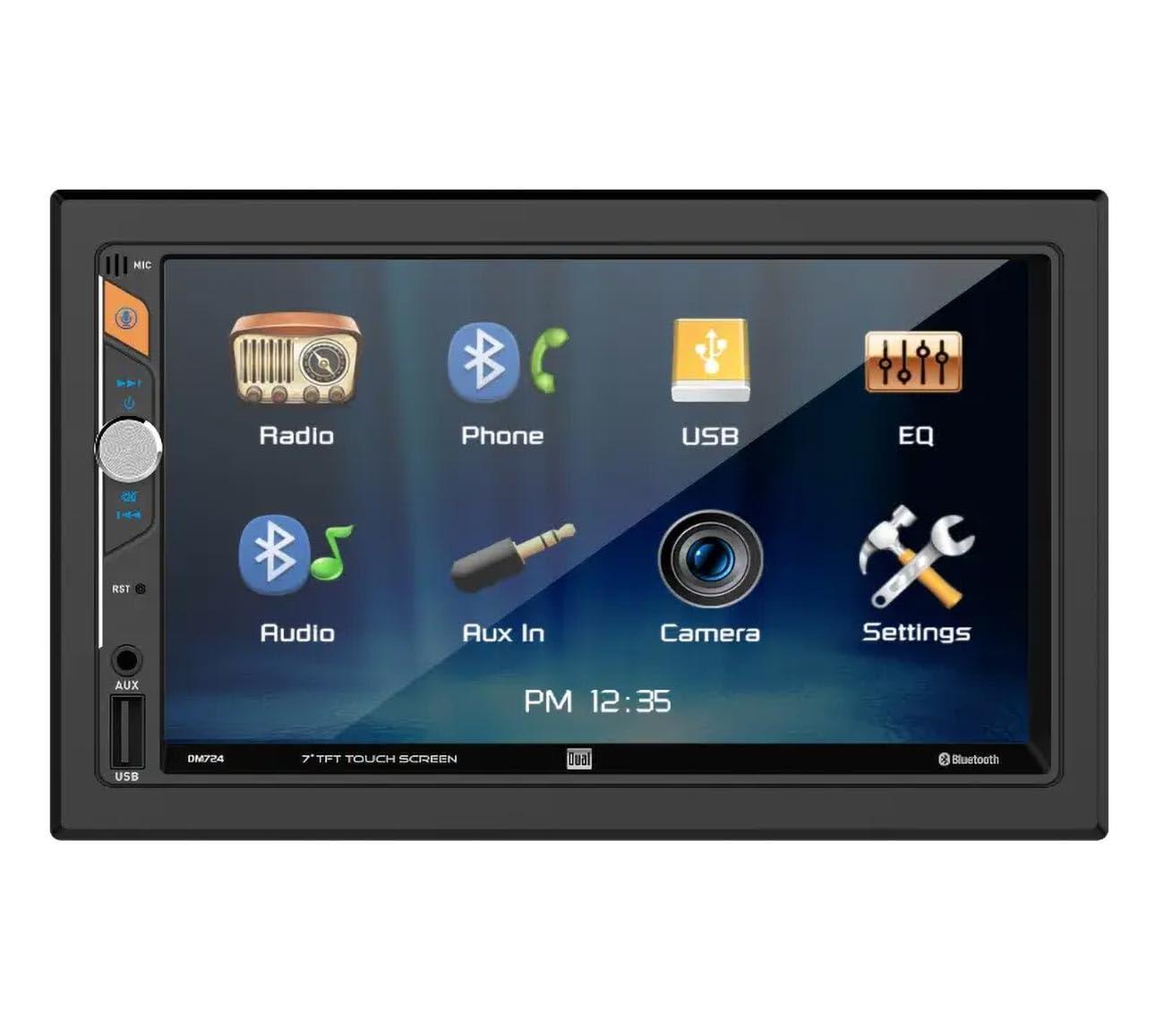 Dual Electronics Dual DM724 2-DIN 7\" Touchscreen Bluetooth Mechless Digital Multimedia Receiver