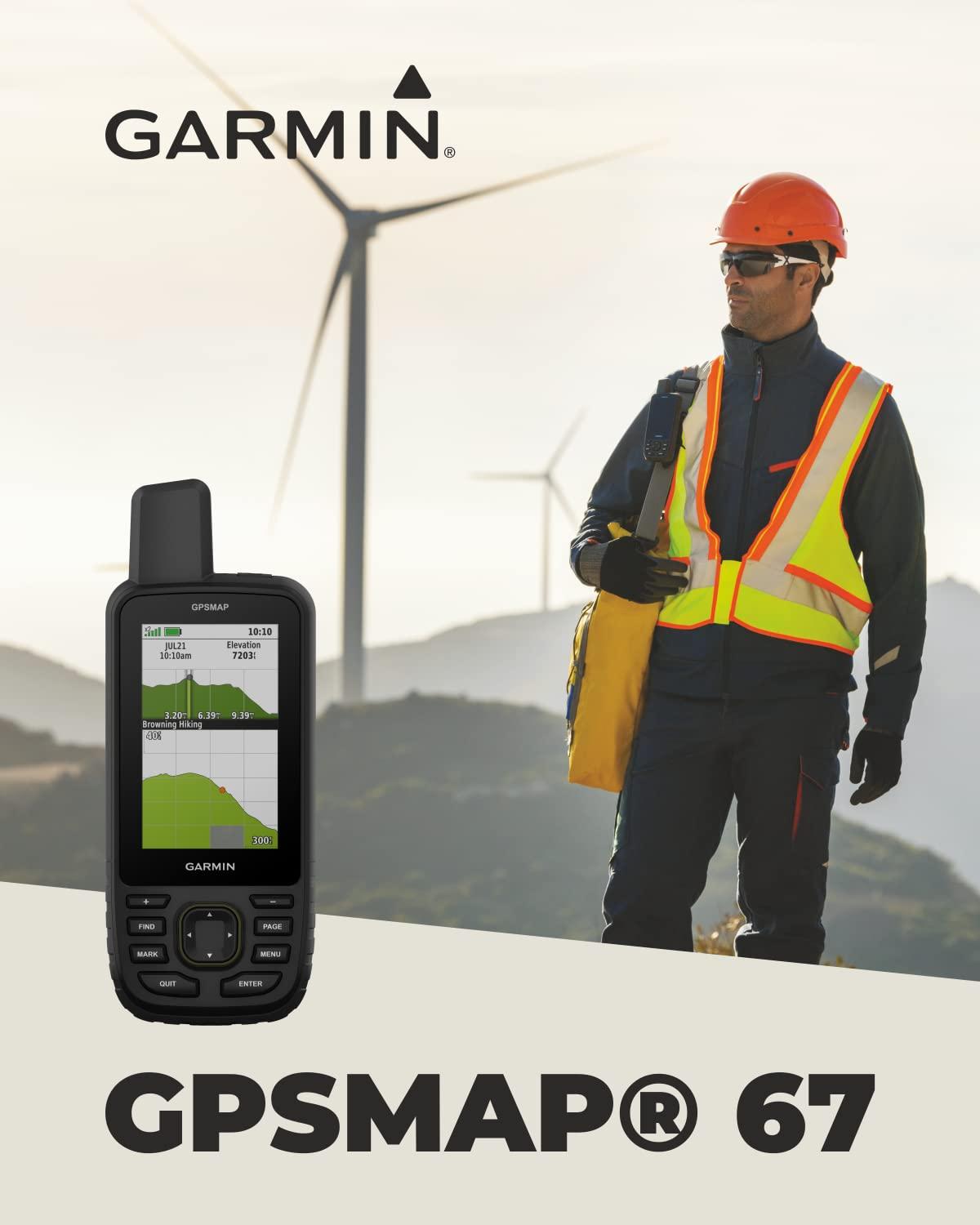 Wearable4U Wearable4U - Garmin GPSMAP 67 Rugged Hiking Handheld, Expanded GNSS Support, 3in Display with Power Pack Bundle