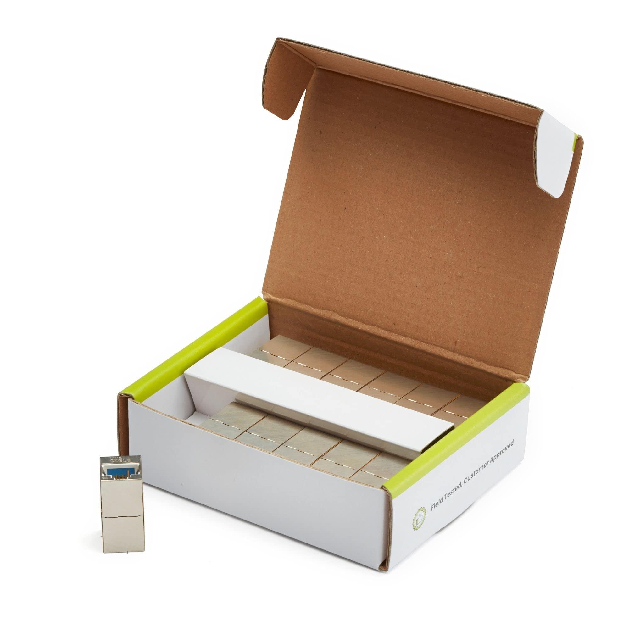 TRUE CABLE TRUE CABLE Shielded Cat6A Inline Coupler, 12 Pack, Female to Female RJ45 Keystone Couplers PoE++ 100W, UL Listed, ETL Verified, ANSI/TIA 568-2.D, 10G Support, TAA & RoHS Compliant