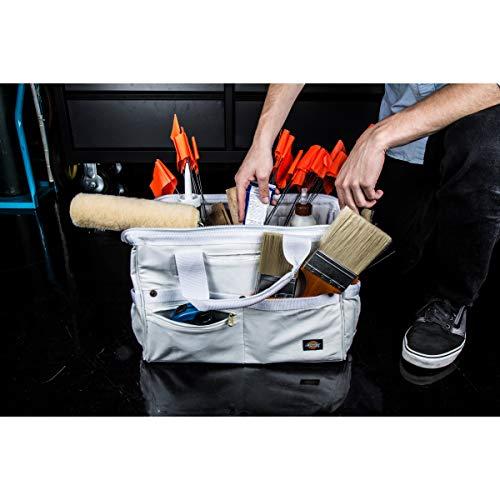Dickies Work Gear Dickies 16-Inch Durable Canvas Work Bag for Painters, Carpenters, and Builders, Heavy-Duty Zipper, Reinforced Handles, Exterior Pockets, White