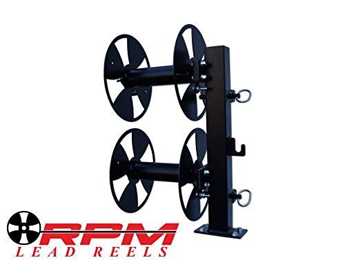 RPM LEAD REELS 12'' BLACK DOUBLE FIXED BASE WELDING CABLE LEAD REEL