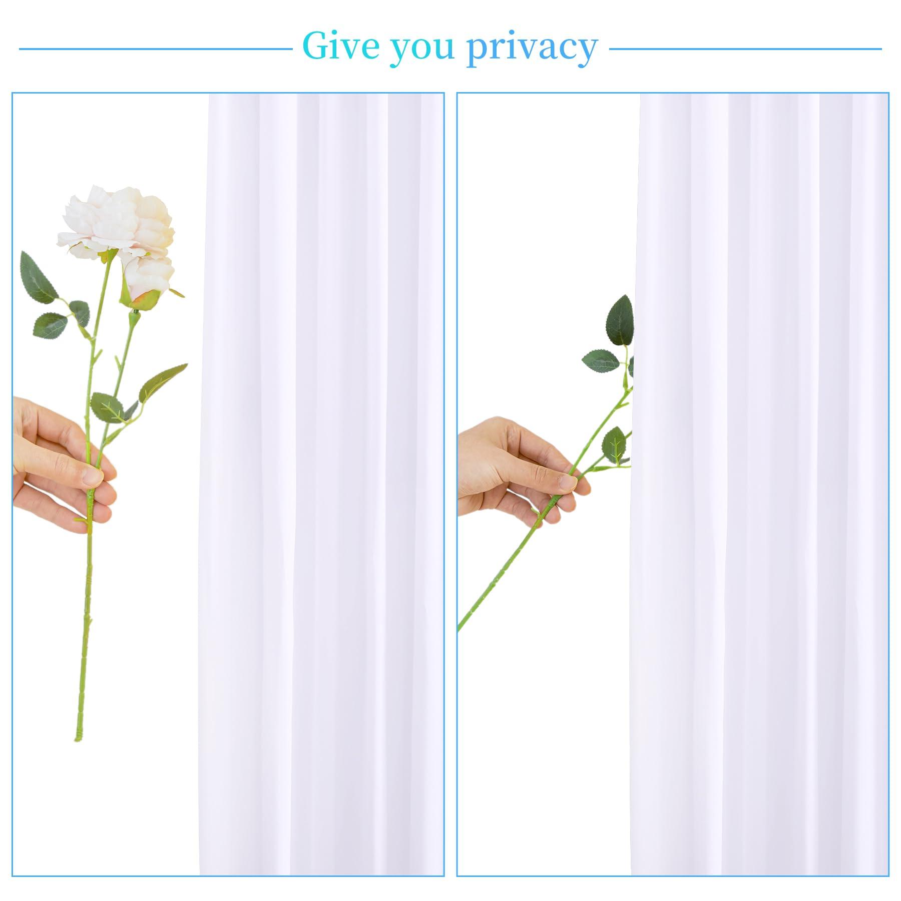 Suppromo 10ft x 10ft White Backdrop Curtain for Parties Wedding White Wrinkle Free Backdrop Drapes Panels for Baby Shower Gender Reveal Birthday Photo Photography Polyester Fabric Background Decoration