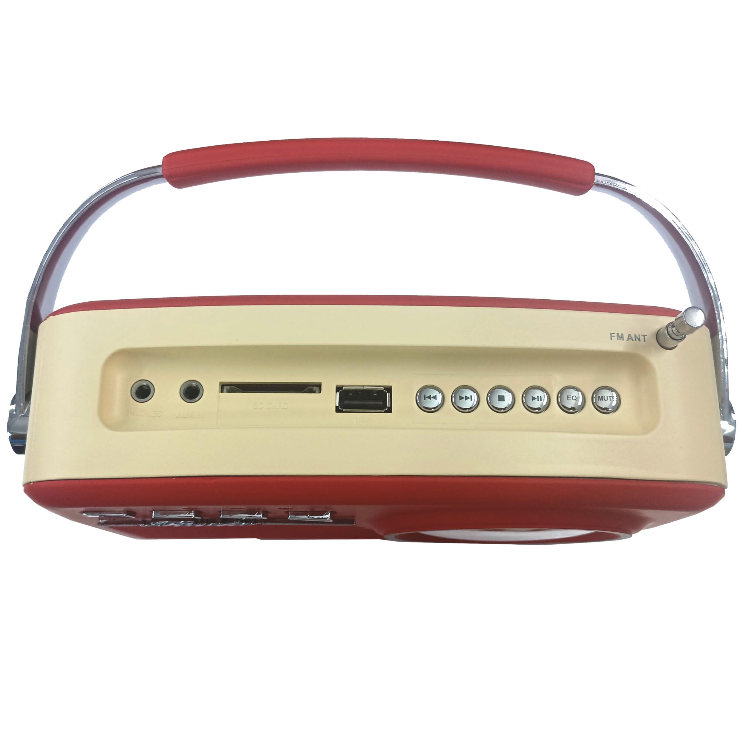 Supersonic Supersonic SC-1201BT Retro Portable Bluetooth Speaker with Vintage Vibes, AM/FM Radio, USB/SD Card/AUX Inputs, in a Cute Old Fashion Style for Kitchen Desk Bedroom Decor Aesthetic Gift for Friend