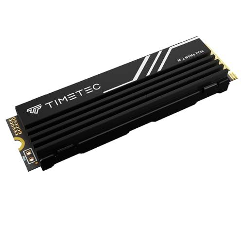 Timetec Timetec 1TB PCIe 4.0 White Heatsink Gaming SSD NVMe Phison E27T PCIe Gen4x4 M.2 2280 3D NAND TLC SLC Cache Read/Write Speed Up to 7,400/6,100 MB/s Internal Solid State Drive for PS5, PC Desktop