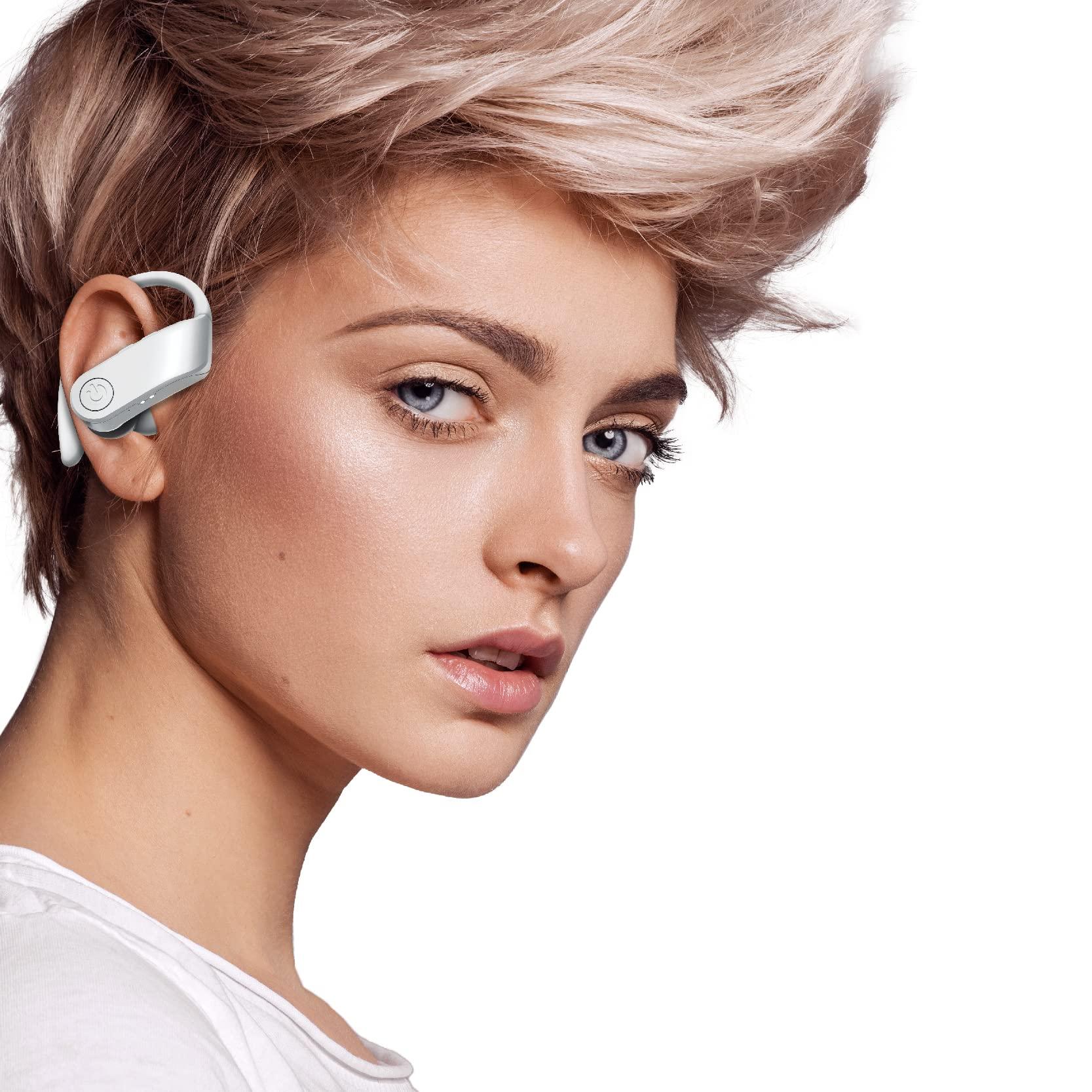 Coby COBY True Wireless Sport Earbuds 15 Hours, Charging Case, Playback Controls, Siri and Google Assistant, Auto Bluetooth 5.3 Pairing, for Gym, Running, Workout - Works with iPhone, Android, iPad (White)