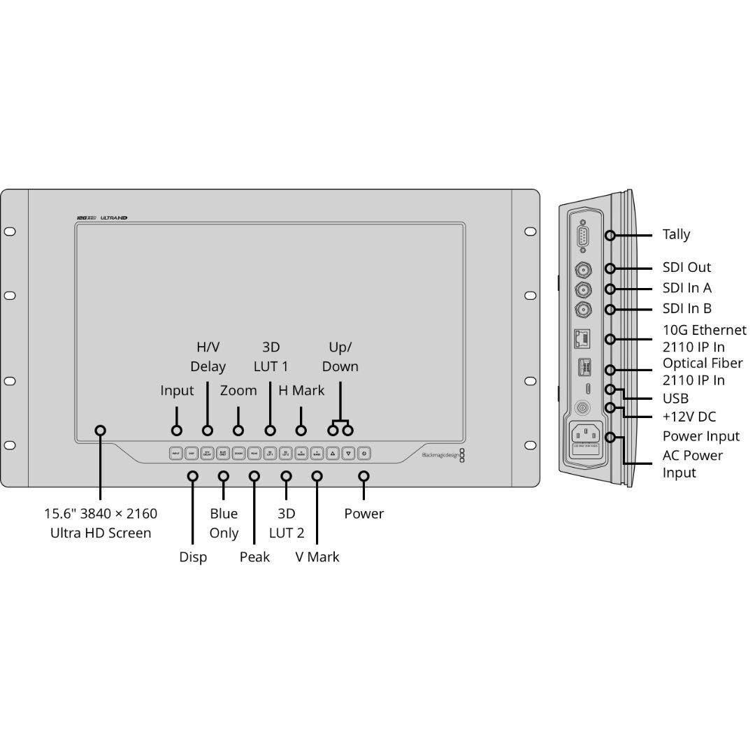 Blackmagic Design Blackmagic Design 15.6-Inch SmartView 4K G3 DCI Broadcast Monitor with SMPTE 2110 (Deep Black)