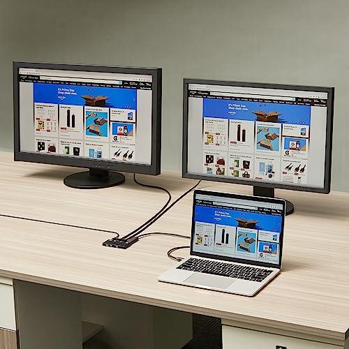 Amazon Basics Amazon Basics HDMI Splitter 1 in 2 Out, 4K@60Hz for Dual Monitors, Mirror Only, Black