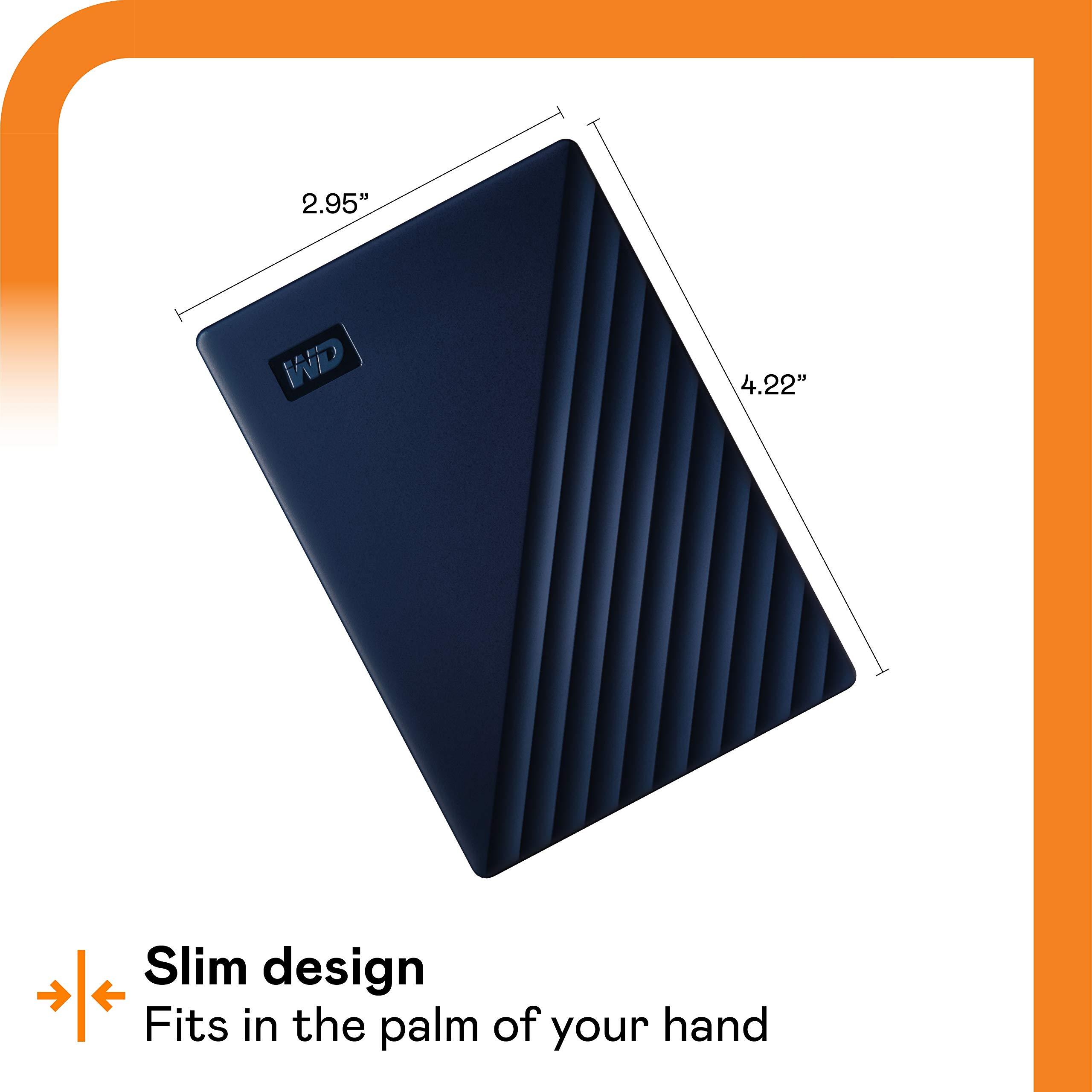 Western Digital WD My Passport for Mac 2TB External Hard Drive (Mobile Storage, USB-C Enabled, WD Discovery Software, Password Protection, Mac Compatible, Easy to Use) Midnight Blue