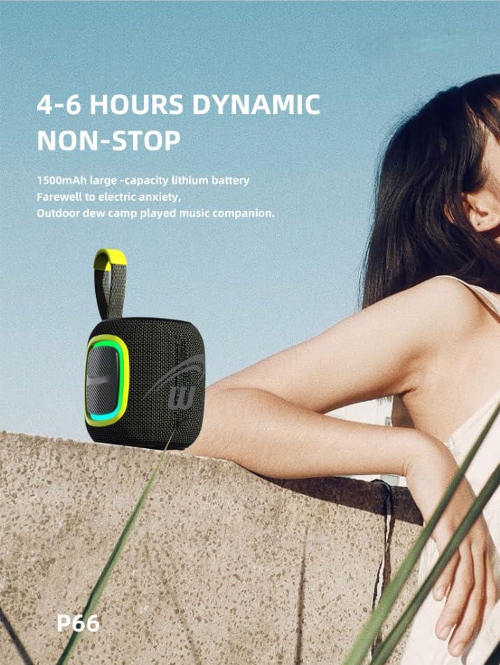 WorryFree Gadgets Waterproof Mini Bluetooth 5.3 Speaker 10M Transmission Distance 5W Output Power for Computer Home Theater Karaoke Player Mobile Phone (Orange)