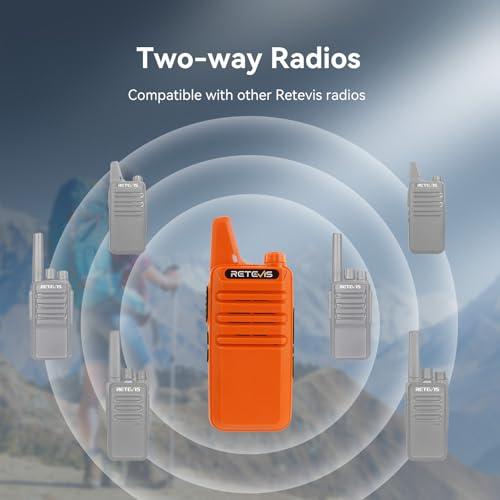 Retevis Retevis RT68 Walkie Talkies for Adults, 2 Way Radios Long Range, Hands Free (4 Pack) Bundle with RT22 Rechargeable Walkie Talkies, Long Range Two Way Radio for Adults(4 Pack, Orange)