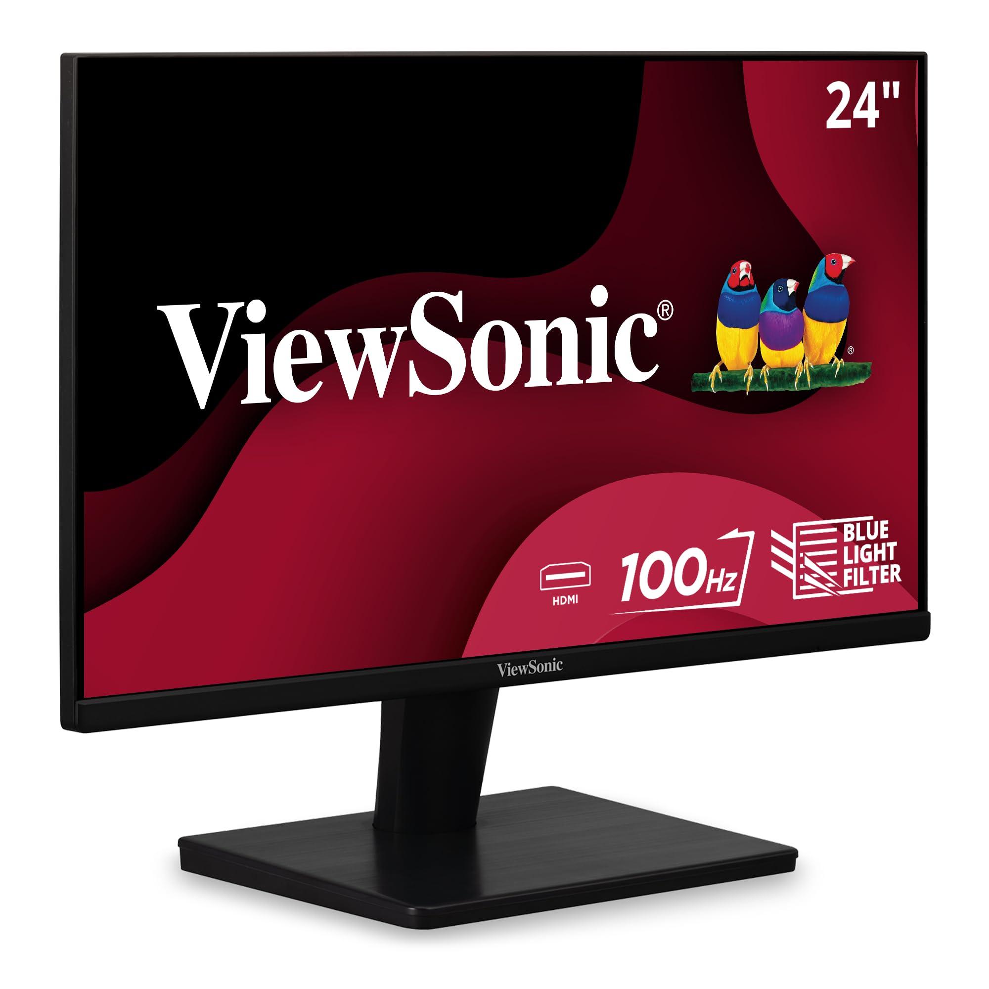ViewSonic ViewSonic VS2447M 24 Inch 1080p Monitor with 100Hz, FreeSync, Thin Bezels, Eye Care, HDMI, VGA Inputs for Home and Office