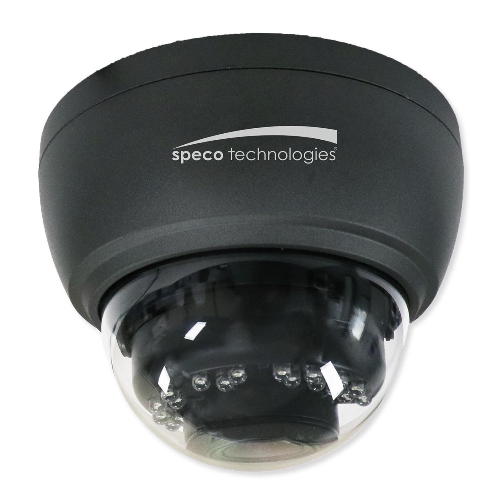 Speco Technologies Speco HT5940TM 2MP HD-TVI IR Dome Camera, 2.8-12mm Motorized Lens, Dark Gray