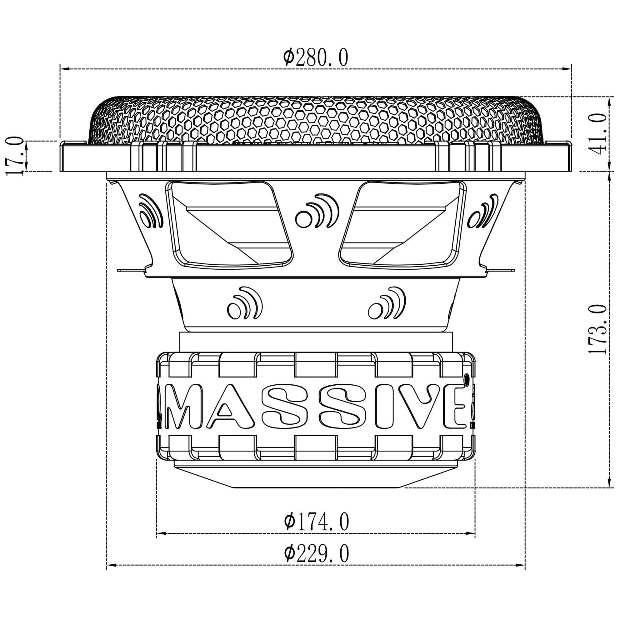 Massive Audio Massive Audio GTR102-10\" 1000W RMS Dual 2 Ohm Subwoofer