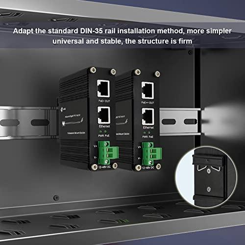 Elenzk Elenzk Industrial Gigabit PoE++ Injector Hardened IEEE802.3at/bt 95W PoE Adapter with 12-48VDC Input DIN-Rail and Wall Mount