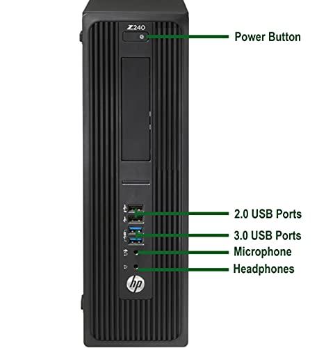HP HP Z240 Small Form Computer Desktop PC, Intel Core i5 6500 3.2GHz Processor, 16GB DDR4 Ram, 256GB NVMe SSD, WiFi | Bluetooth, Wireless Keyboard & Mouse, Win 10 Pro (Renewed)
