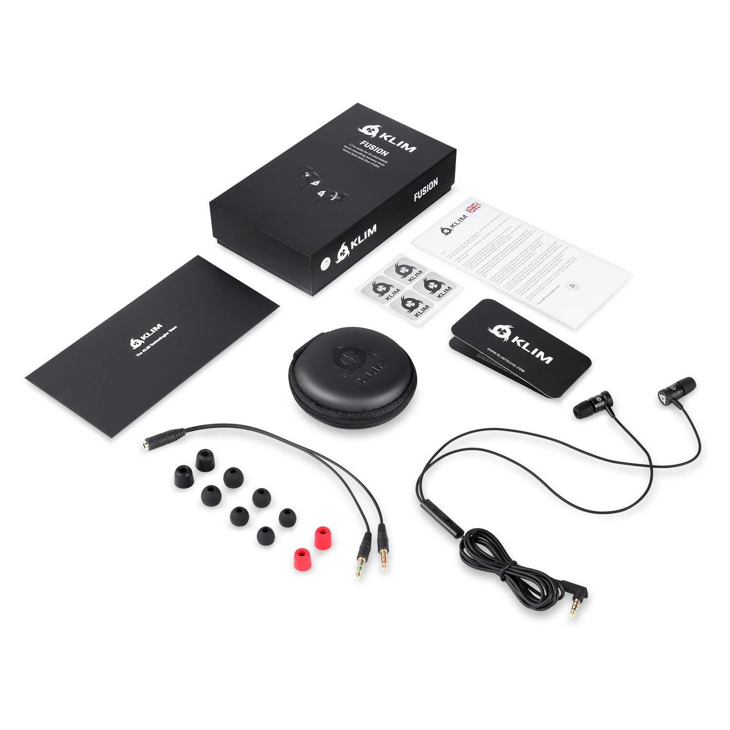 KLIM KLIM Fusion Earbuds Wired with Microphone + Long-Lasting with 5 Years Assurance - New - Innovative Memory Foam Earbuds + Gaming Earbuds with Mic and 3.5 mm Jack - Orange Earphones