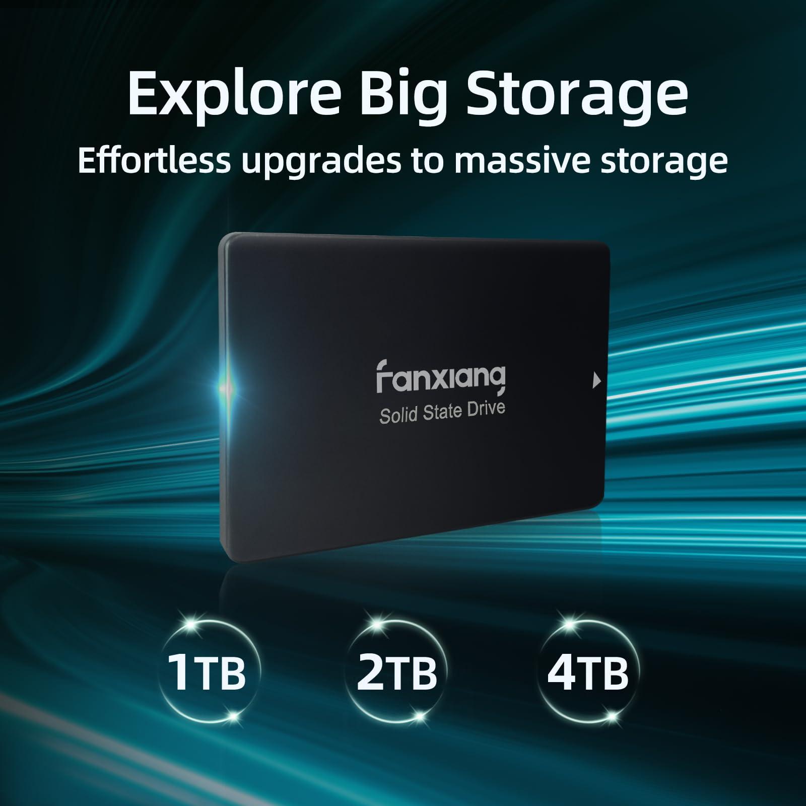 fanxiang fanxiang S109 2.5\" SATA SSD 1TB with DRAM Cache, Up to 560MB/s, Continuous Writing Without Slowing Down, 3D NAND TLC, Internal Solid State Drives