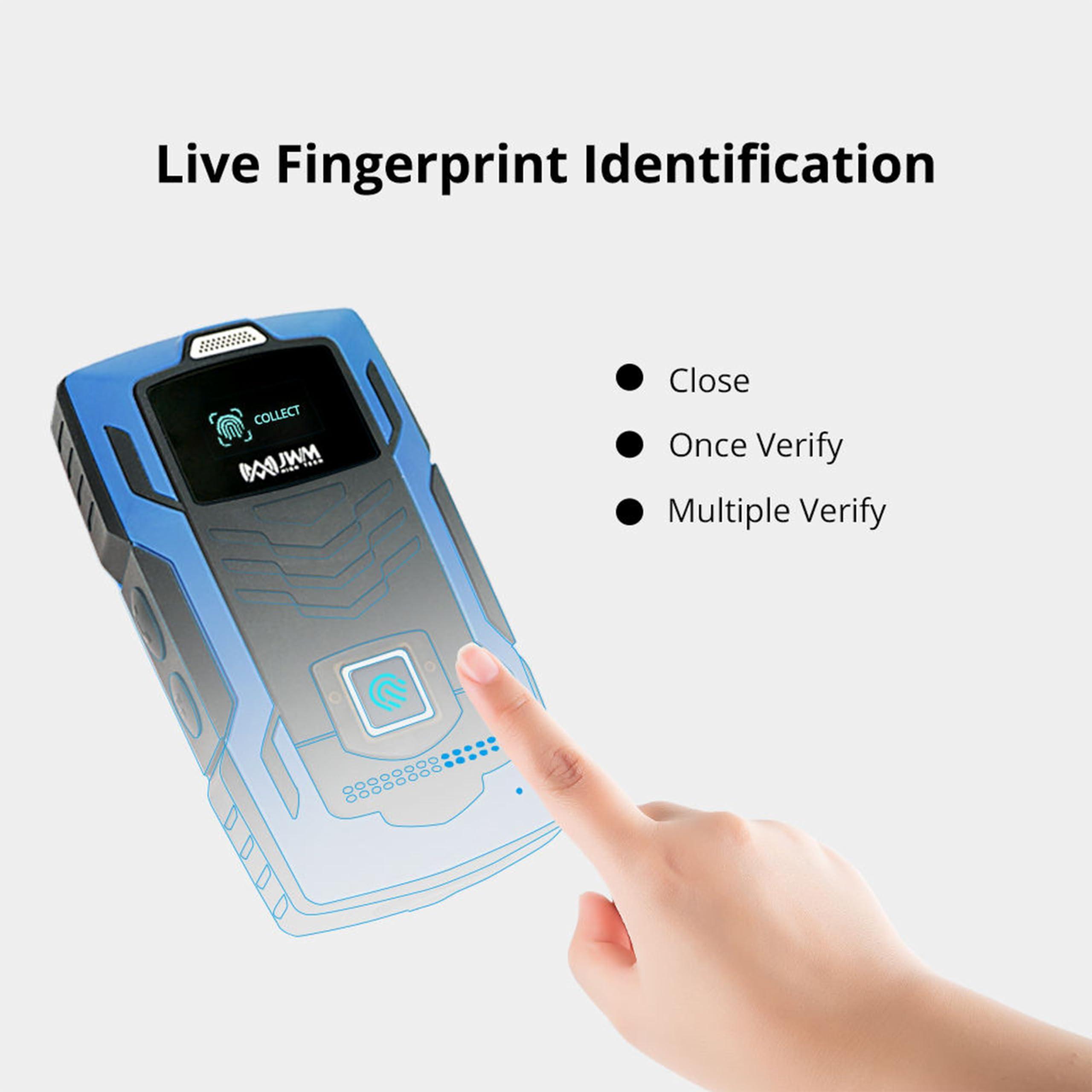 JWMGKJ JWM Guard Patrol Tour System with Fingerprint Recognition, Phone Calling, 4G Online Real-Time Patrol Checkpoint System for Hotels, Free Cloud Software