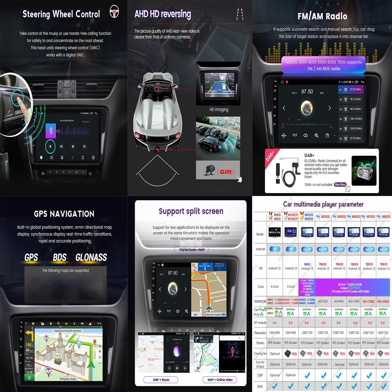 JINXUANGS Double Din Android 13 Car Stereo Wireless Car-Play with Bluetooth 9 Inch Touchscreen Car Radio for Opel Astra H 2004~2014 Multimedia Navigation with USB/RDS/DSP,M500s 8core 4g+64g