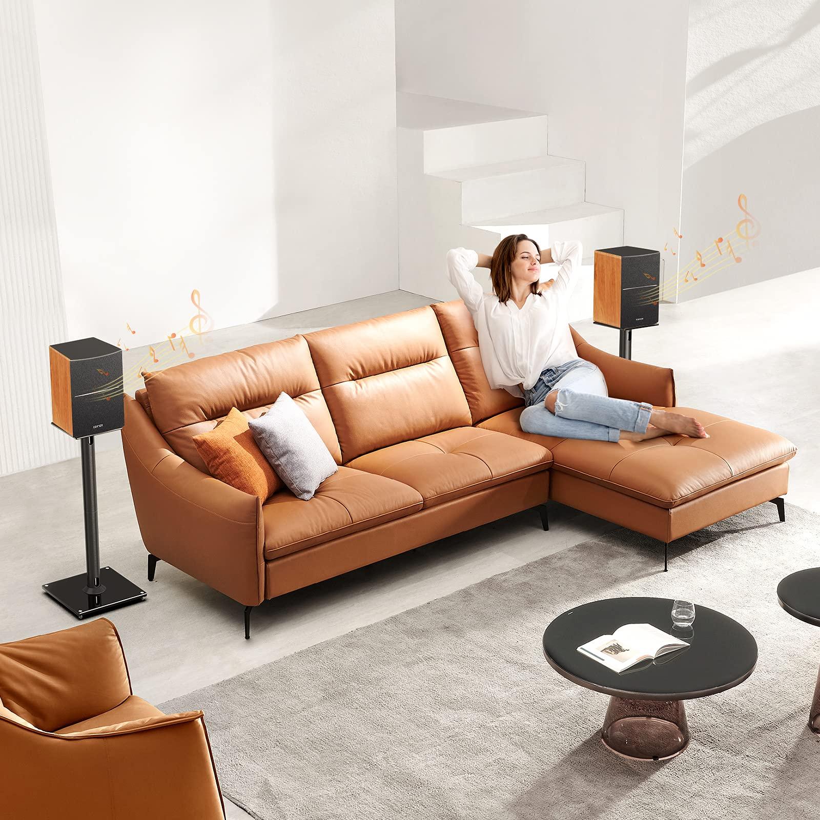 Perlegear Perlegear Universal Speaker Stands for Surround Sound up to 22lbs - 28 Inch Bookshelf Speaker Stands for Bose, Polk, JBL, KEF, Klipsch & Others, Floor Speaker Stand with Cable Management 1Pair- PGSS6