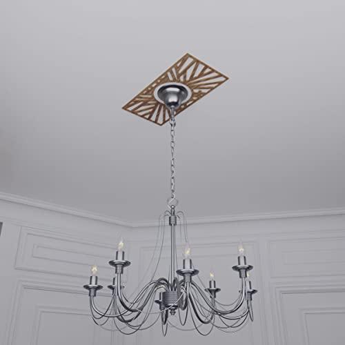 Ekena Millwork Ekena Millwork 38"W x 19"H x 14 1/4"ID x 1/4"T Hoover Wood Fretwork Pierced Ceiling Medallion, Walnut
