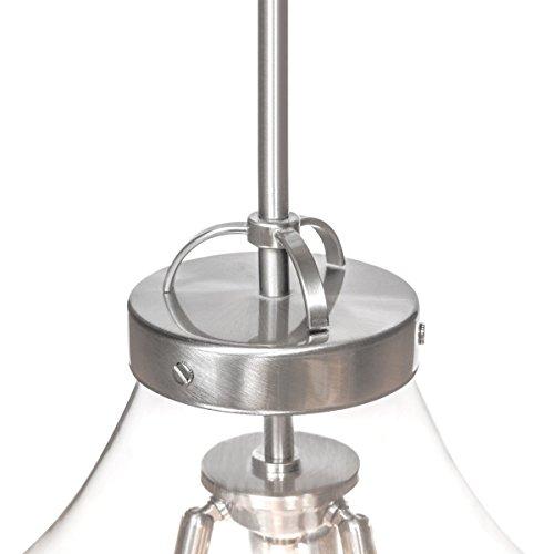 Globe Electric Globe Electric 65113 3-Light Pendant with Clear Glass Shade, 12", Brushed Steel Finish