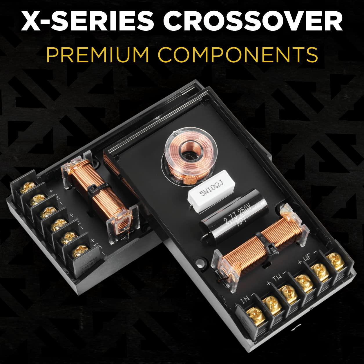 NVX NVX XSP65KIT 6.5\" Car Speakers, 600W Max, 200W RMS, 2-Way 6-1/2 inch Component System w/ 1\" Silk Dome Tweeters & Passive X-Overs, Easy to Install in Cars/Trucks/Doors (Pair)