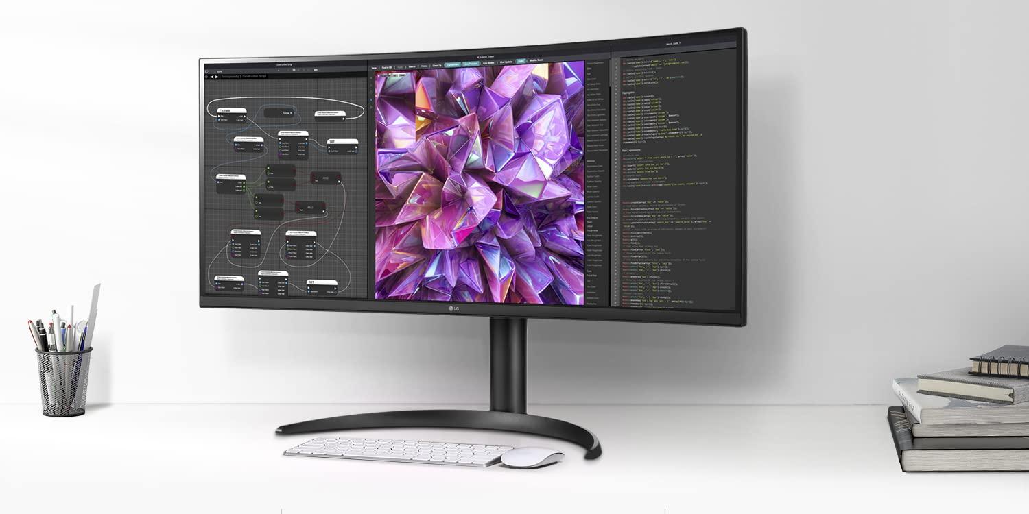 LG LG UltraWide QHD 34-Inch Curved Computer Monitor 34WQ73A-B, IPS with HDR 10 Compatibility, Built-In-KVM, and USB Type-C, Black