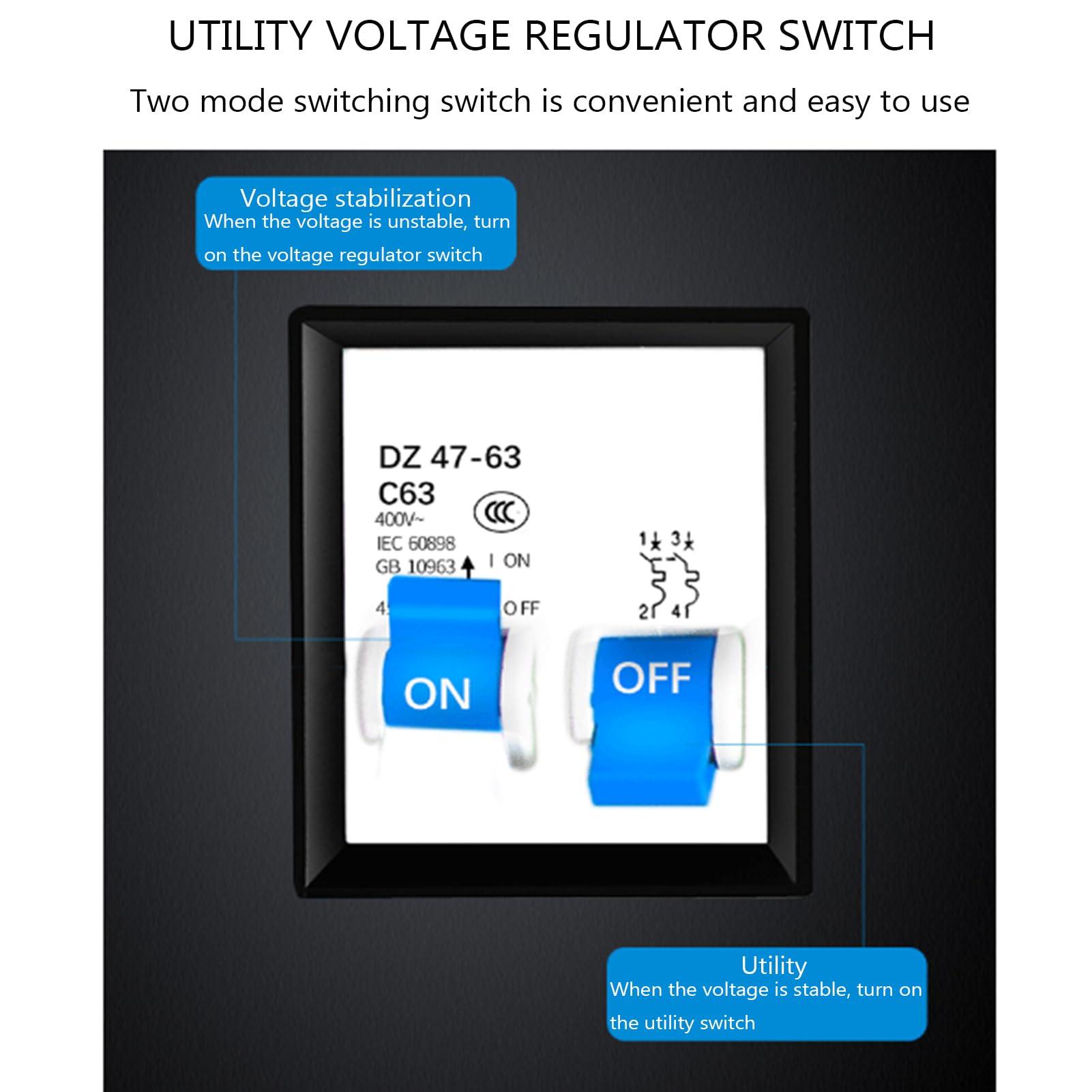 DirectNine Basics Automatic Voltage Regulator,6800/15000VA Single AC Voltage Stabilizer Output 220V Ultra Low Stabilizer Power Supply for Small Household Appliances,6800W