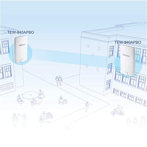 TRENDnet TRENDnet 14 DBI WiFi AC867 Outdoor Poe Preconfigured Point-to-Point Bridge Kit, 14 DBI Directional Antennas, for Point-to-Point WiFi Bridging Applications, 5GHz, AC867, TEW-840APBO2K