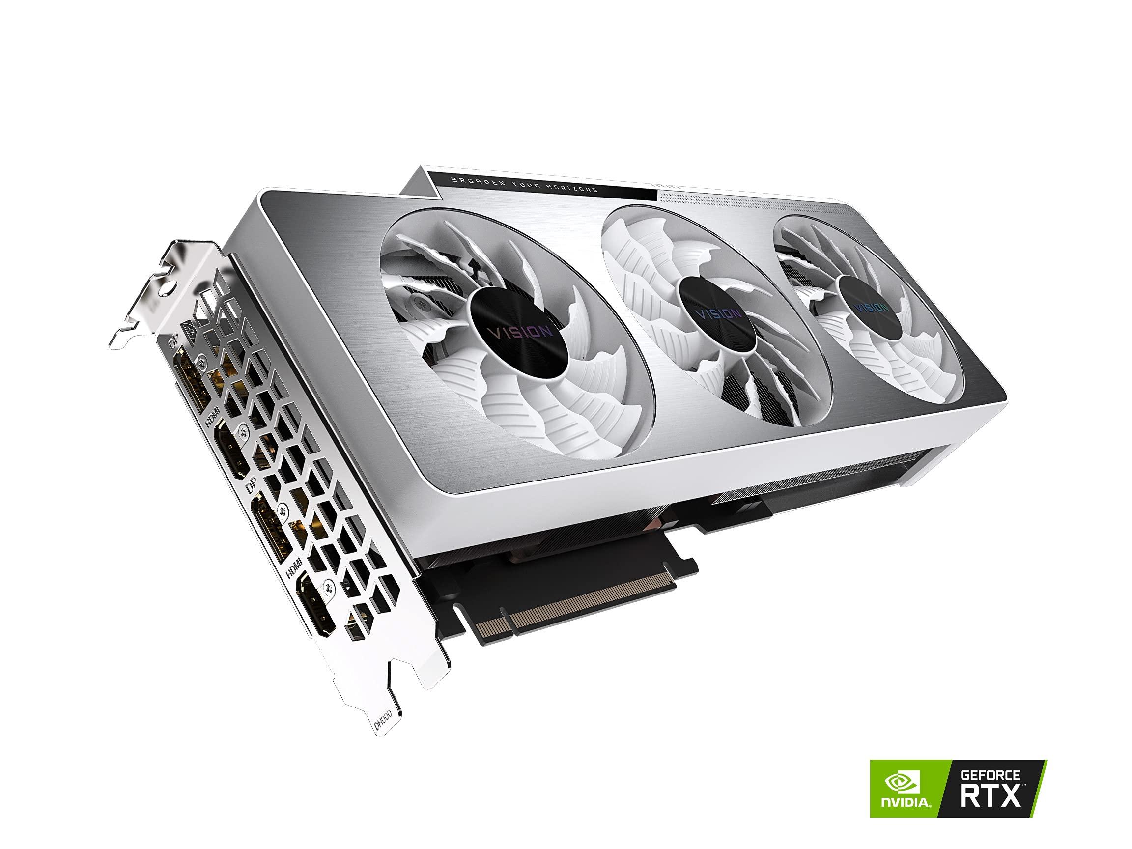 GIGABYTE GIGABYTE GeForce RTX 3070 Ti Vision OC 8G Graphics Card, WINDFORCE 3X Cooling System, 8GB 256-bit GDDR6X, GV-N307TVISION OC-8GD Video Card
